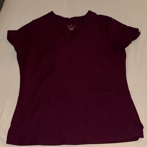 Stylish V-Neck Burgundy Short Sleeve Top